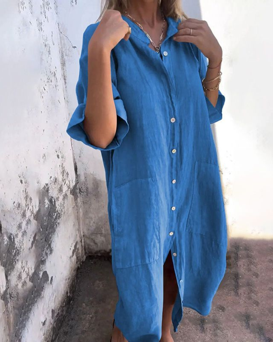 Melanie | Ibiza Styl Casual Košilové Šaty