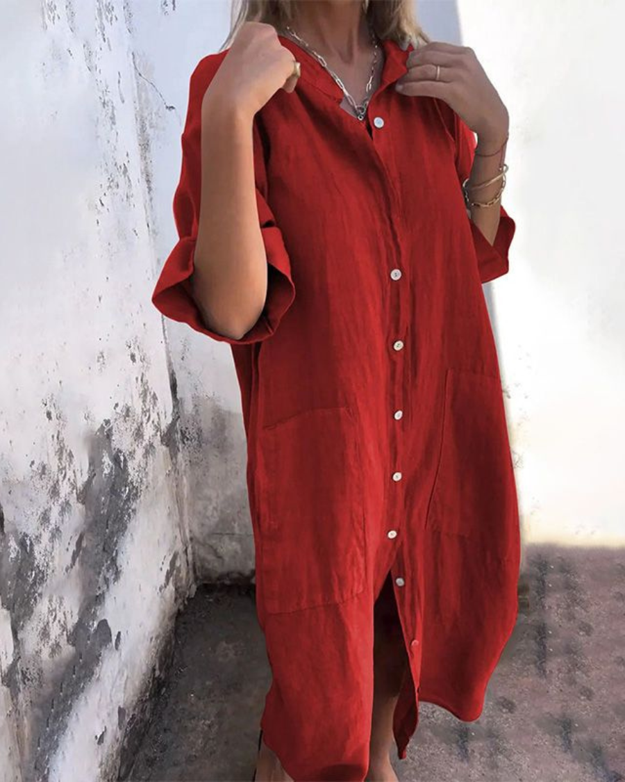 Melanie | Ibiza Styl Casual Košilové Šaty