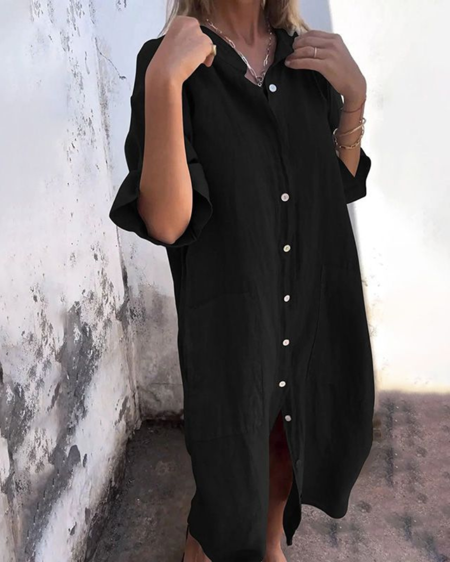 Melanie | Ibiza Styl Casual Košilové Šaty
