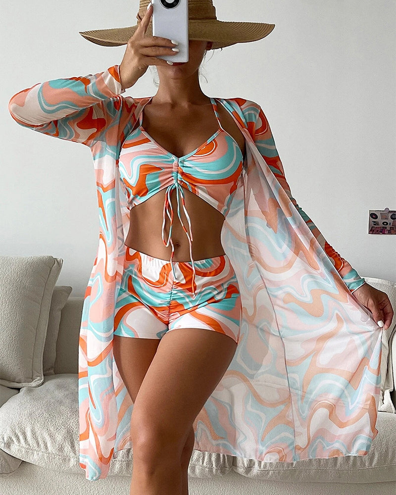 Karoline | 3-dílná bikini souprava s potiskem