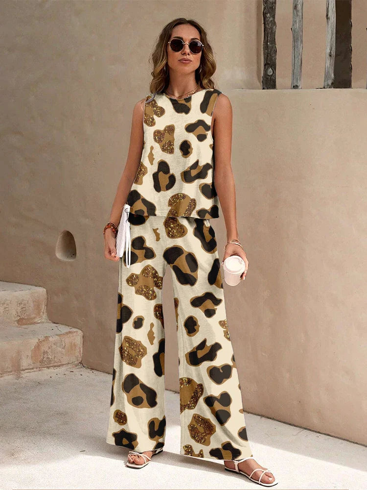 Savanna – Souprava 2 kusy dámského oblečení s leopardím potiskem