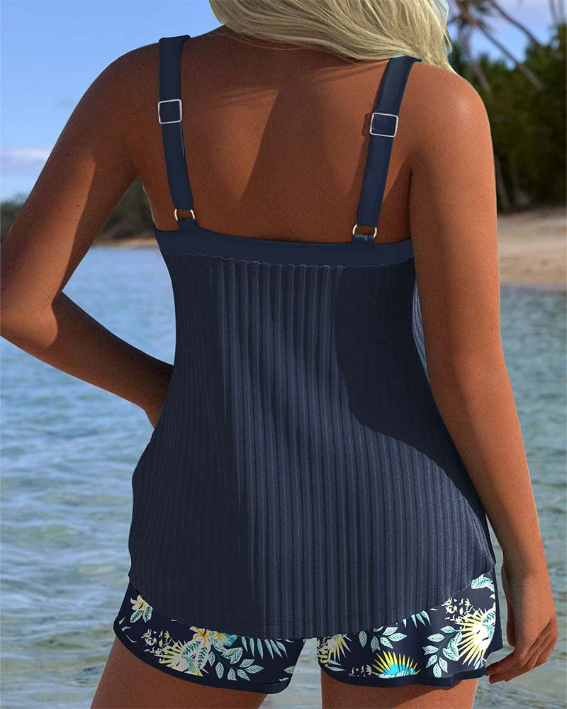 Lovie | Tankini Pruhovaný s Dvoudílnými Plavkami