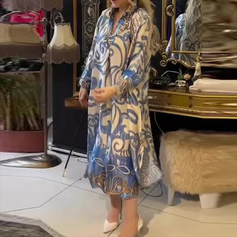 Olivia – Dlouhá Vintage Šaty s Rozparkem