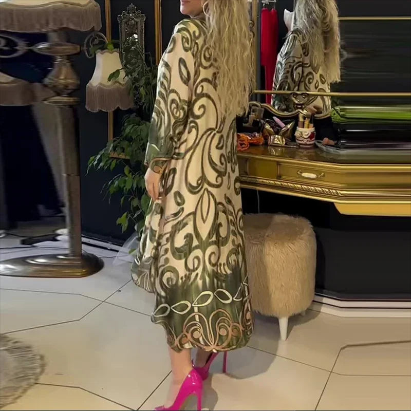 Olivia – Dlouhá Vintage Šaty s Rozparkem
