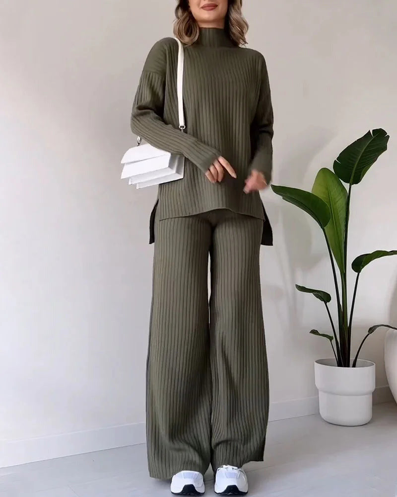 ZILAS - Dvoupiece uvolněný elegantní set s rozparkem