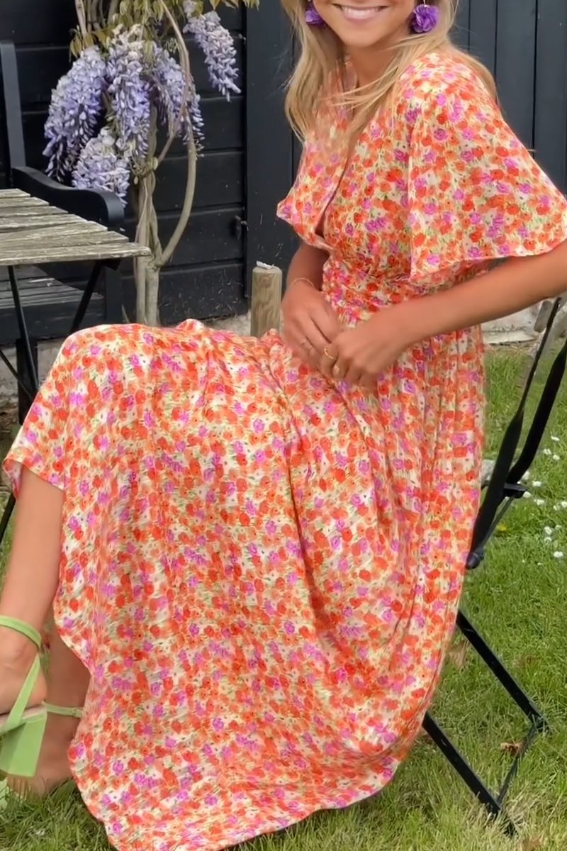 Pauline - Dlouhá květinová šaty