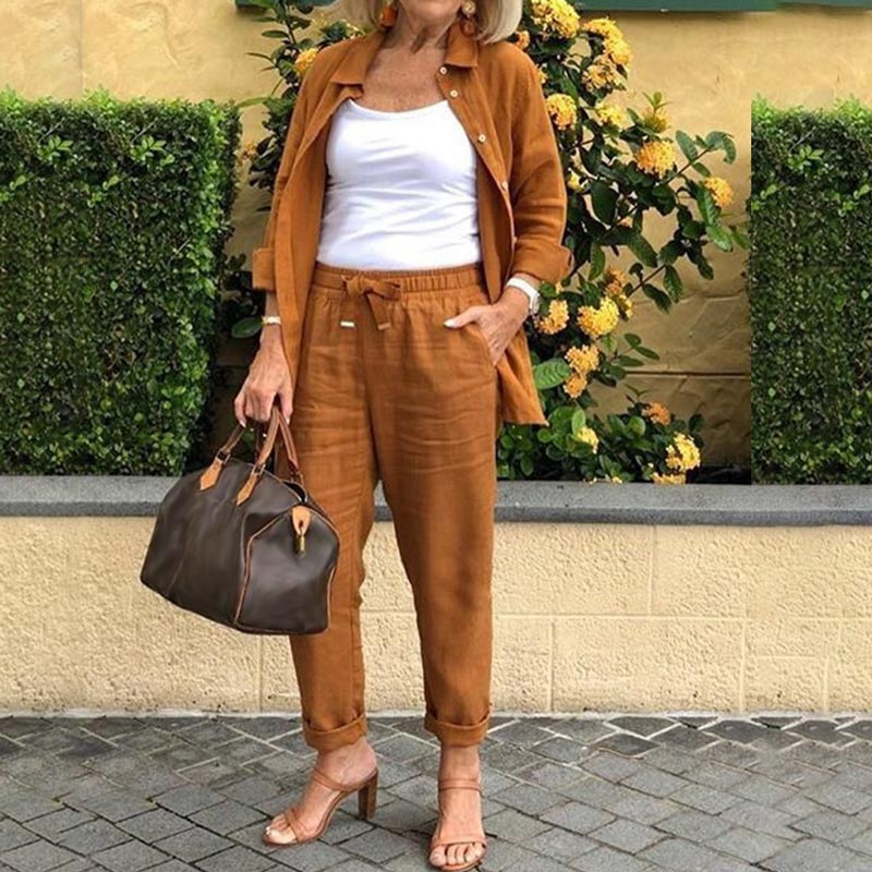 Zélie - Sada košile a kalhot z bavlny a lnu