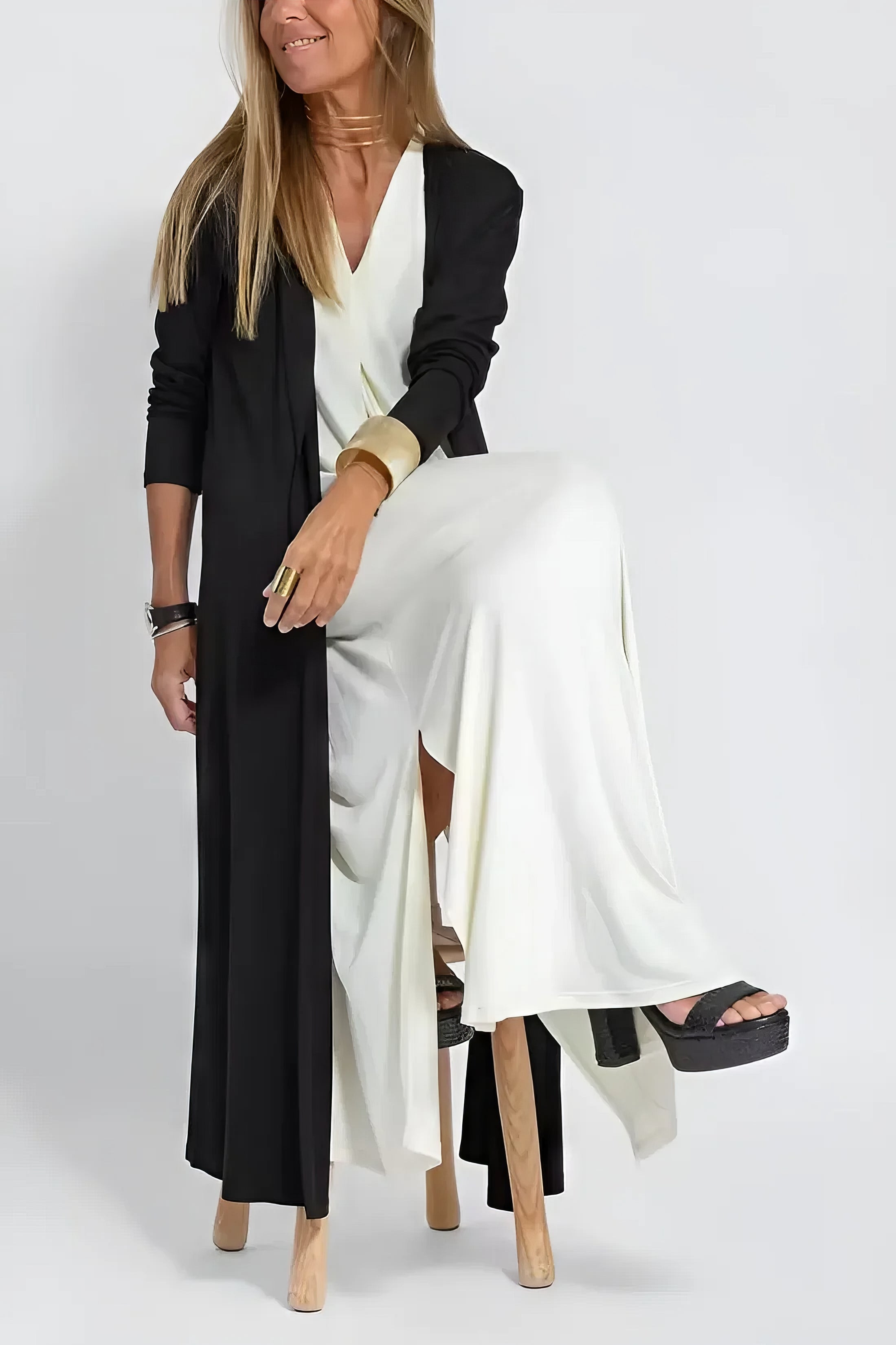 ELISE | Elegantní Dlouhá Šaty s Dárkovým Cardiganem