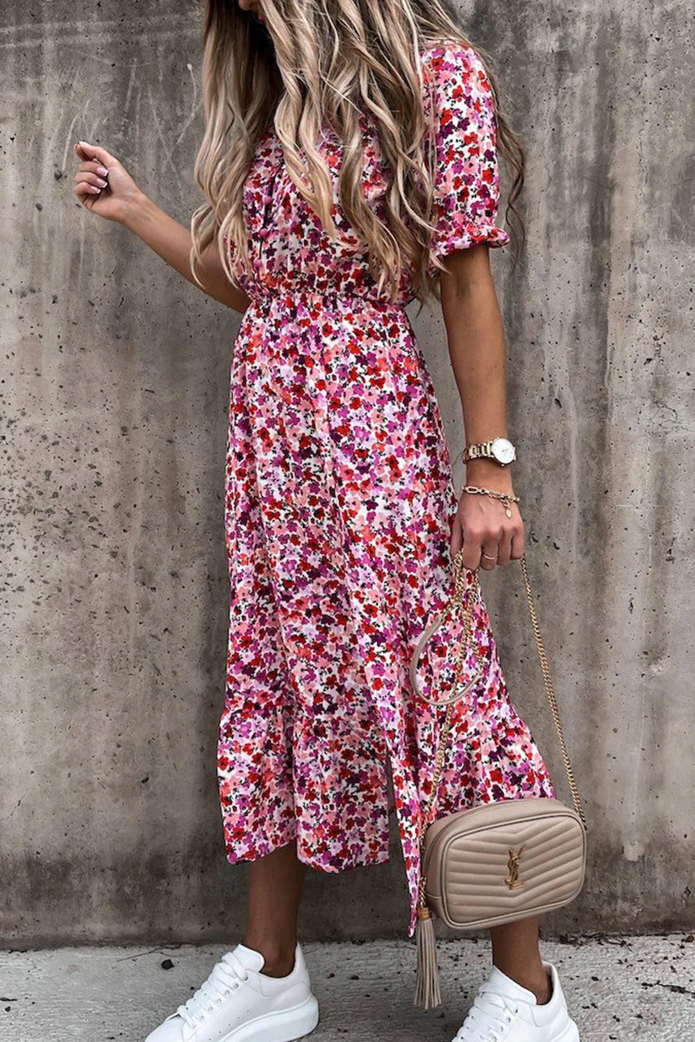 Maxi šaty Rosea Floral s výstřihem do V