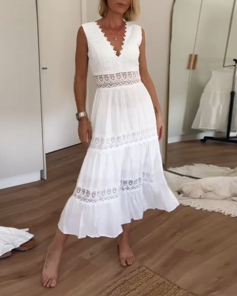 Aurélie - Elegantní krajková šaty s výstřihem do V