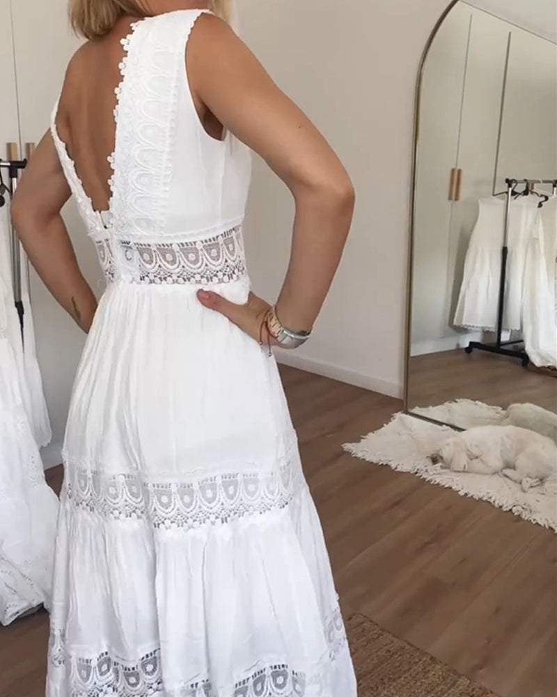 Aurélie - Elegantní krajková šaty s výstřihem do V