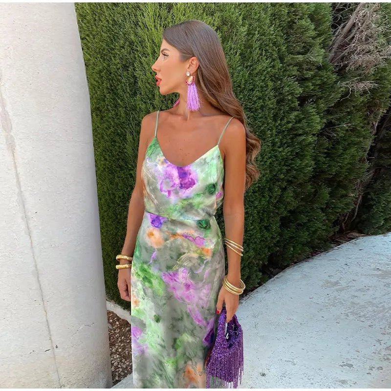 Anisten™ | Dlouhá dámská šaty s potiskem Halo-Dye Léto Boho