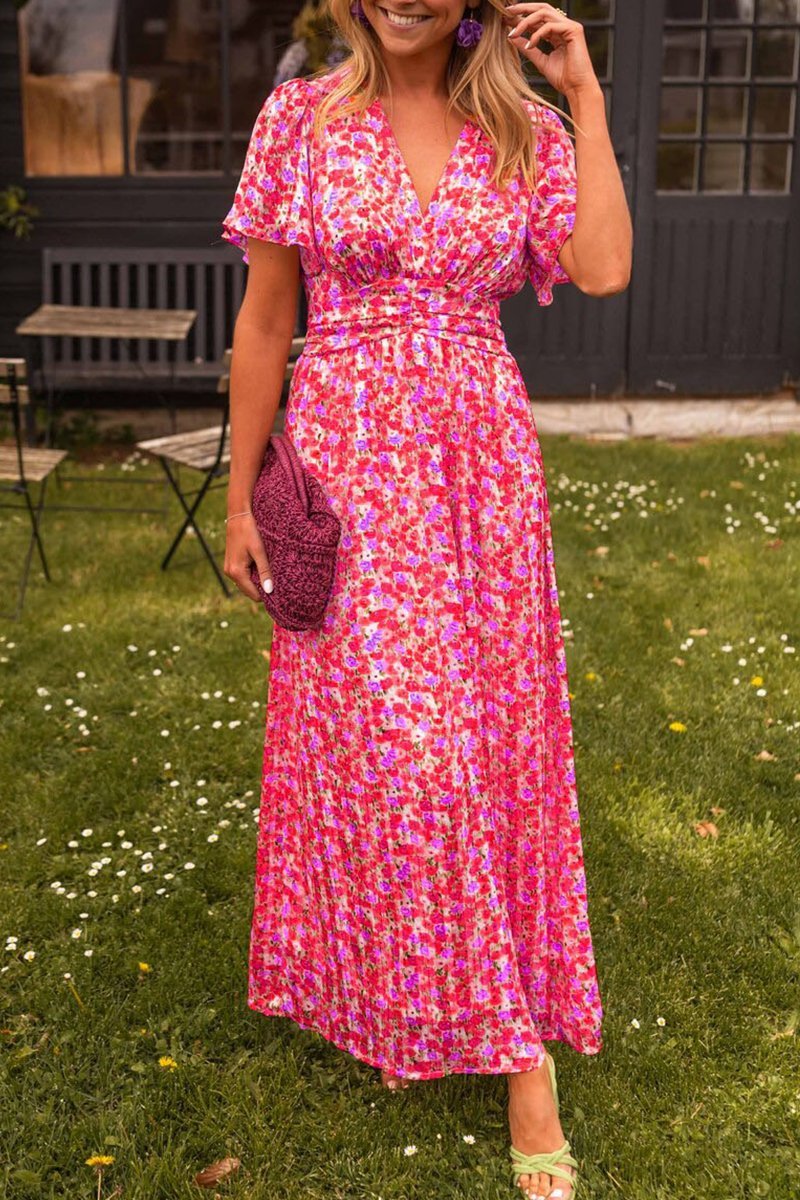 Pauline - Dlouhá květinová šaty
