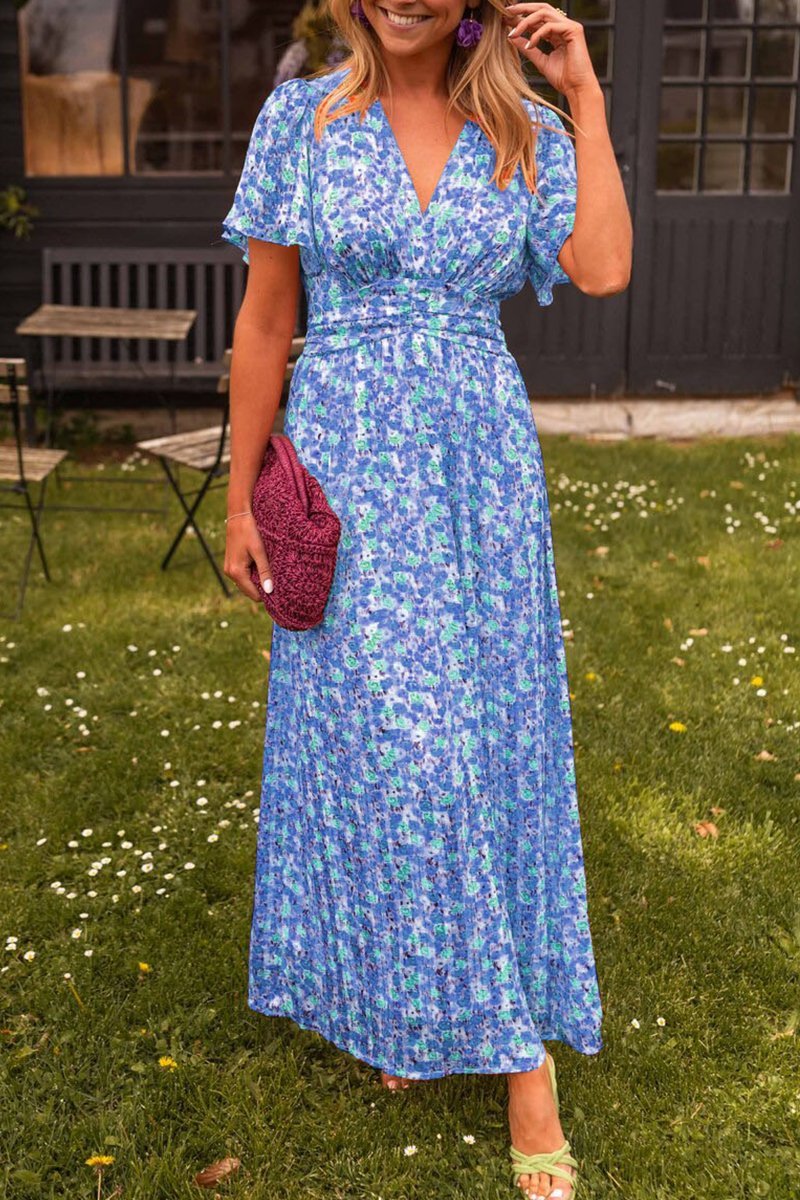Pauline - Dlouhá květinová šaty